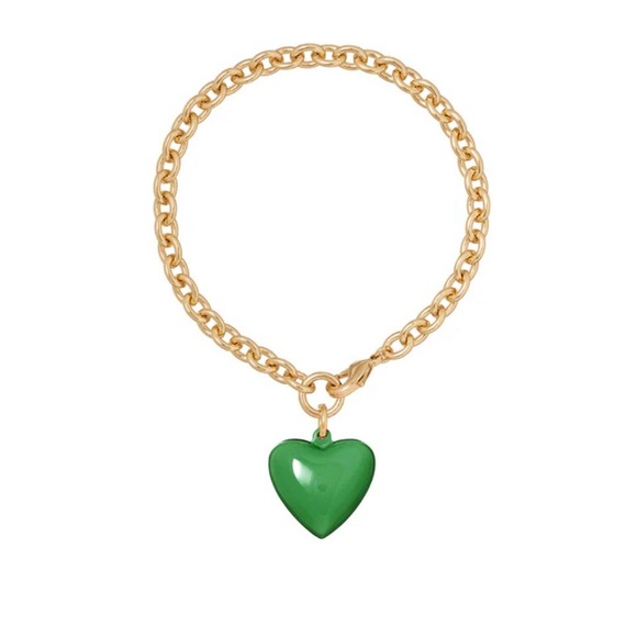 Roxanne Assoulin Jewelry - ROXANNE ASSOULIN The Mini Puffy Heart Charm Bracelet Green